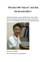 Thủ khoa ĐH “bật mí” cách làm bài thi môn khối A ppt