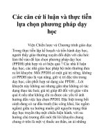 Các căn cứ lí luận và thực tiễn lựa chọn phương pháp dạy học pot