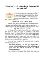 Thông báo về việc nâng cấp các ứng dụng Hỗ trợ khai thuế ppt