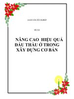 Đề tài: NÂNG CAO HIỆU QUẢ ĐẤU THẦU Ở TRONG XÂY DỰNG CƠ BẢN docx