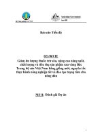 Báo cáo nghiên cứu nông nghiệp 