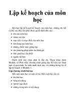 Lập kế hoạch của môn học pot