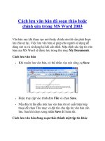 Cách lưu văn bản đã soạn thảo hoặc chỉnh sửa trong MS Word 2003 ppt