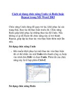 Cách sử dụng chức năng Undo và Redo hoặc Repeat trong MS Word 2003 pdf