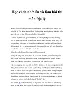 Học cách nhớ lâu và làm bài thi môn Địa lý pdf