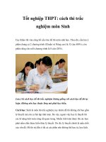 Tốt nghiệp THPT: cách thi trắc nghiệm môn Sinh pptx