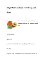 Thực Đơn Các Loại Thức Uống Giải Rượu pptx