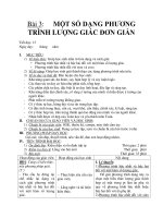 Bài 3: MỘT SỐ DẠNG PHƯƠNG TRÌNH LƯỢNG GIÁC ĐƠN GIẢN ppt