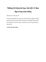 Những lời khuyên bạn cần biết về làm đẹp trong mùa đông docx