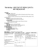 Tên bài dạy : BÀI TẬP VỀ TIỆM CẬNCỦA ĐỒ THỊ HÀM SỐ docx
