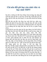 Chỉ nên đổi giờ học của sinh viên và học sinh THPT pptx