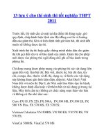 13 lưu ý cho thí sinh thi tốt nghiệp THPT 2011 ppt