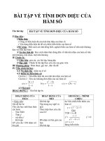 BÀI TẬP VỀ TÍNH ĐƠN ĐIỆU CỦA HÀM SỐ ppt
