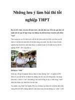 Những lưu ý làm bài thi tốt nghiệp THPT ppt