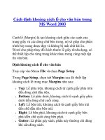 Cách định khoảng cách lề cho văn bản trong MS Word 2003 pptx