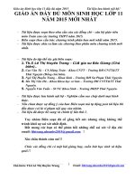 Giáo án sinh học lớp 11 đầy đủ năm 2015