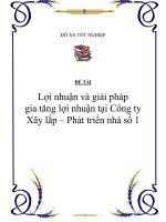 Đề tài: “Lợi nhuận và giải pháp gia tăng lợi nhuận tại Công ty Xây lắp – Phát triển nhà số 1” docx