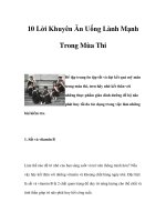 10 Lời Khuyên Ăn Uống Lành Mạnh Trong Mùa Thi doc