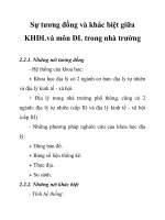 Sự tương đồng và khác biệt giữa KHĐLvà môn ĐL trong nhà trường pptx