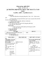 Giáo án hay nhất 2012 Tuần 12:Tiết 24 §4 TRƯỜNG HỢP BẰNG NHAU THỨ HAI CỦA TAM GIÁC CẠNH – GÓC – CẠNH (C-G-C) pptx