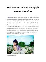 Hoa khôi báo chí chia sẻ bí quyết làm bài thi khối D docx