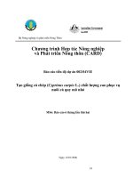 Báo cáo nghiên cứu nông nghiệp 