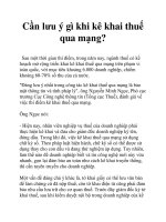 Cần lưu ý gì khi kê khai thuế qua mạng? pptx