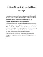 Những bí quyết để tuyển thẳng đại học doc