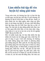 Làm nhiều bài tập để rèn luyện kỹ năng giải toán pptx