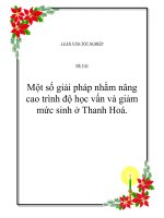 Đề tài: Một số giảI pháp nhằm nâng cao trình độ học vấn và giảm mức sinh ở Thanh Hoá. doc