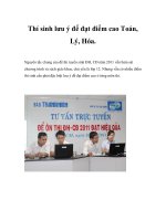 Thí sinh lưu ý để đạt điểm cao Toán, Lý, Hóa ppt