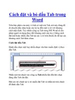 Cách đặt và bỏ dấu Tab trong Word pot