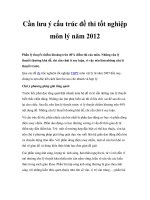 Cần lưu ý cấu trúc đề thi tốt nghiệp môn lý năm 2012 doc
