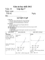 Giáo án hay nhất 2012 Tuần 01 Lớp dạy:7 LUYỆN TẬP pdf