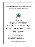 BÁO CÁO THỰC TẬP TỐT NGHIỆP TẠI NHNNPTNT CHI NHÁNH BẮC SÀI GÒN