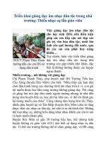 Triển khai giảng dạy âm nhạc dân tộc trong nhà trường: Thiếu nhạc cụ lẫn giáo viên docx