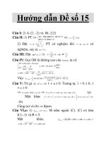Hướng dẫn Đề số 15 ppt
