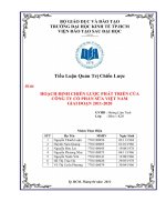 Tiểu Luận Quản Trị Chiến Lược: HOẠCH ĐỊNH CHIẾN LƯỢC PHÁT TRIỂN CỦA  CÔNG TY CỔ PHẦN SỮA VIỆT NAM  GIAI ĐOẠN 2011 - 2020