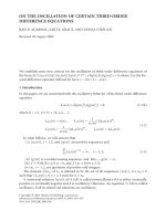 ON THE OSCILLATION OF CERTAIN THIRD-ORDER DIFFERENCE EQUATIONS RAVI P. AGARWAL, SAID R. GRACE, AND potx