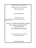Năng lực cạnh tranh từ hãng du lịch quốc tế của việt nam trong điều kiện hội nhập quốc tế    thực trạng và giải pháp