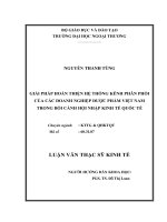 Giải pháp hoàn thiện hệ thống kênh phân phối của các doanh nghiệp dược phẩm Việt Nam trong bối cảnh hội nhập kinh tế quốc tế