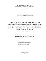 Hoạt động của một số hiệp hội nghành hàng không trên thế giới và bài học kinh nghiệm cho việt nam trong bối cảnh hội nhập kinh tế quốc tế