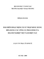 Bảo hiểm họat động xuất nhập khẩu hàng hóa bằng các công cụ phái sinh của doanh nghiệp việt nam hiện nay