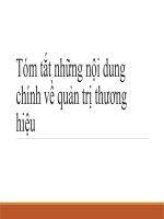 Tóm tắt những nội dung về quản trị thương hiệu