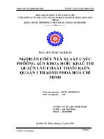 Nghiên cứu đề xuất các phương án khoa học khả thi quản lý chất thải rắn quận 3 thành phố Hồ Chí Minh