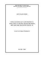 Nâng cao năng lực cạnh tranh của tổng công ty thương mại Hà Nội trong điều kiện hội nhập kinh tế quốc tế