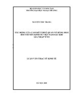Tác động của cam kết thuế quan về hàng hóa đối với nền kinh tế Việt Nam sau khi gia nhập WTO