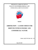 ARBITRATION – A GOOD CHOICE FOR DISPUTES WITH ECONOMIC AND COMMERCIAL NATURE