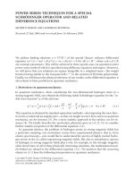 POWER SERIES TECHNIQUES FOR A SPECIAL SCHRÖDINGER OPERATOR AND RELATED DIFFERENCE EQUATIONS MORITZ docx