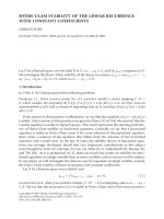 HYERS-ULAM STABILITY OF THE LINEAR RECURRENCE WITH CONSTANT COEFFICIENTS DORIAN POPA Received 5 potx